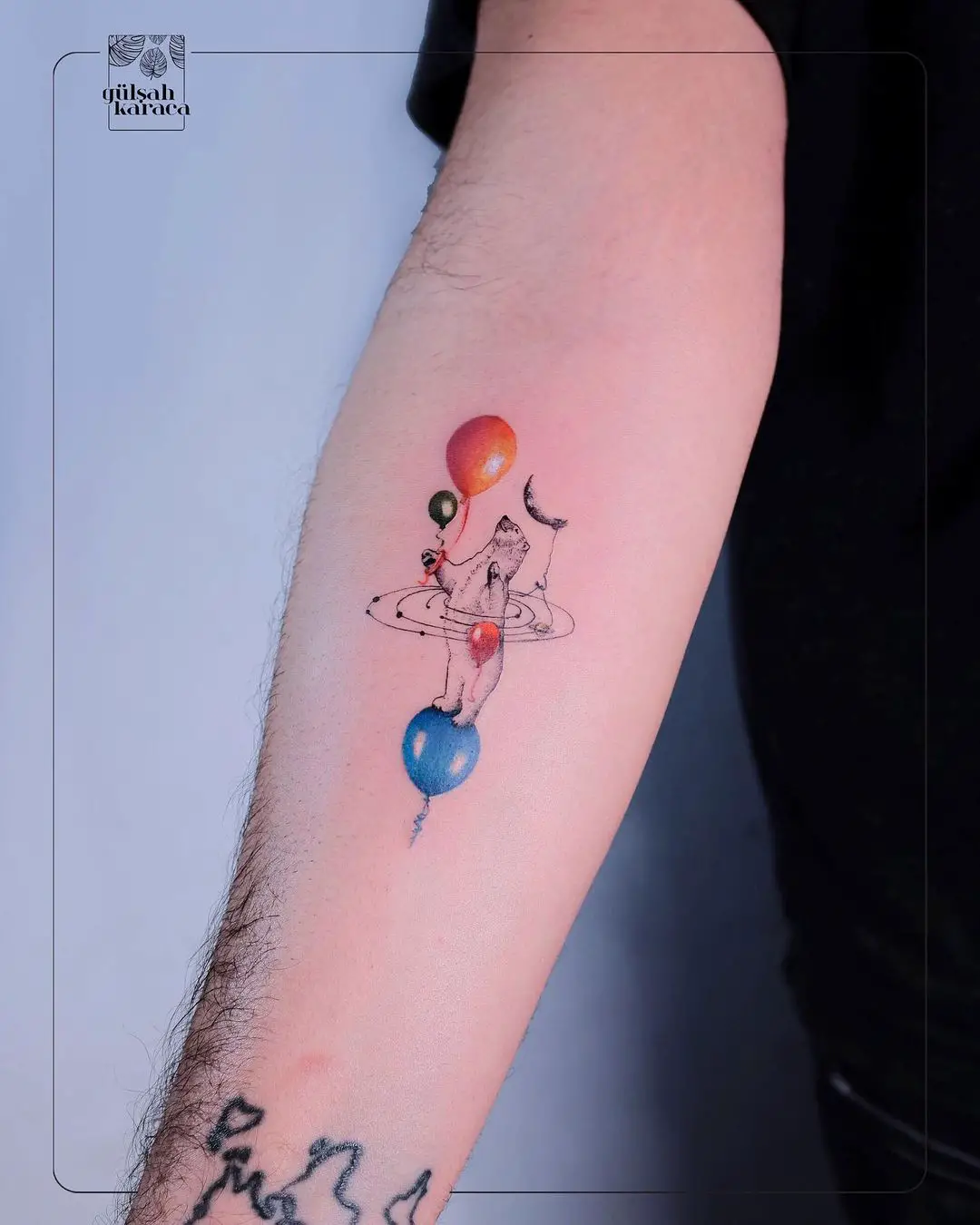 watercolor balloon tattoo by gullsahkaraca