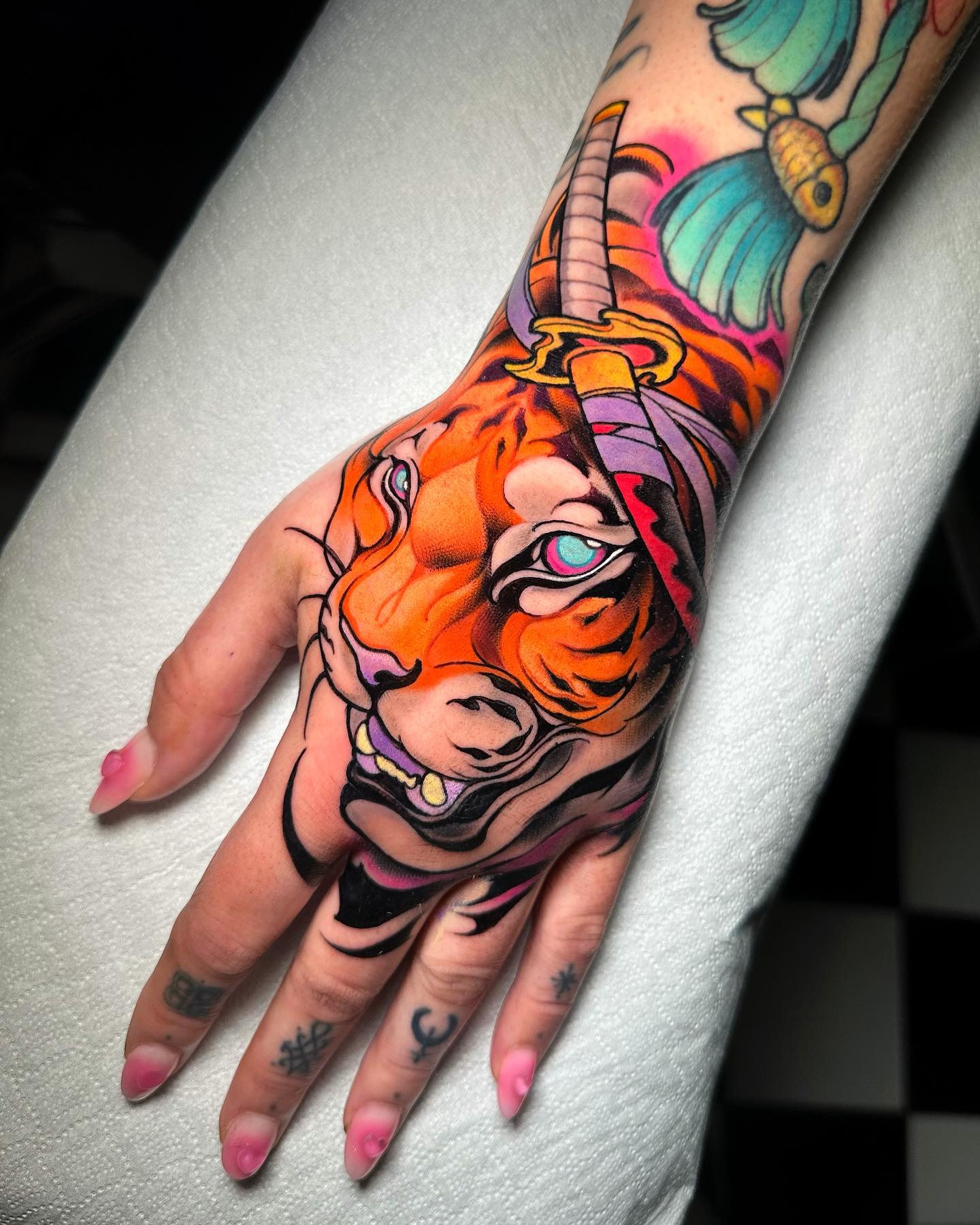 Tiger neotraditional tattoos by matteo leozappa