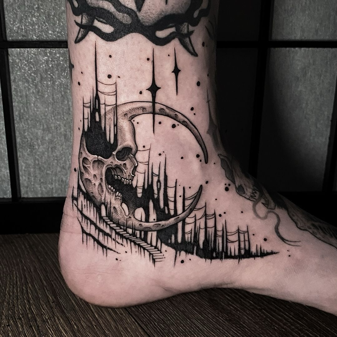 Unique foot tattoos by inker land