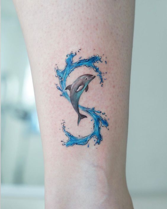 abstract dolphin tattoo