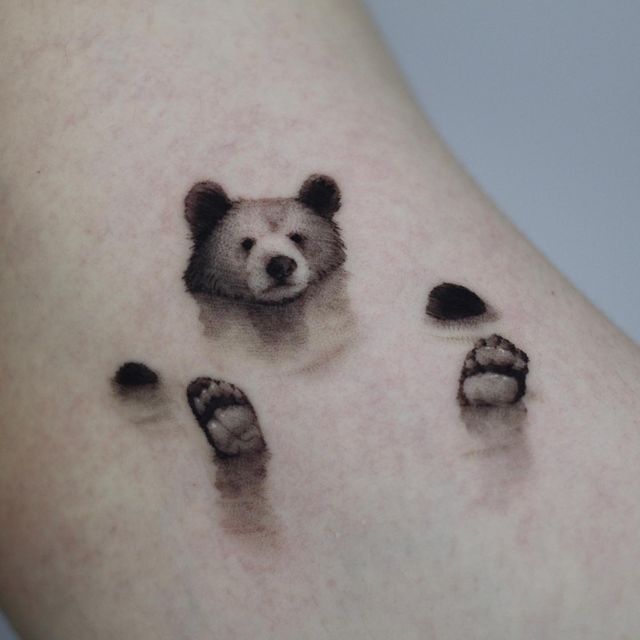 bear minimal tattoo ideas