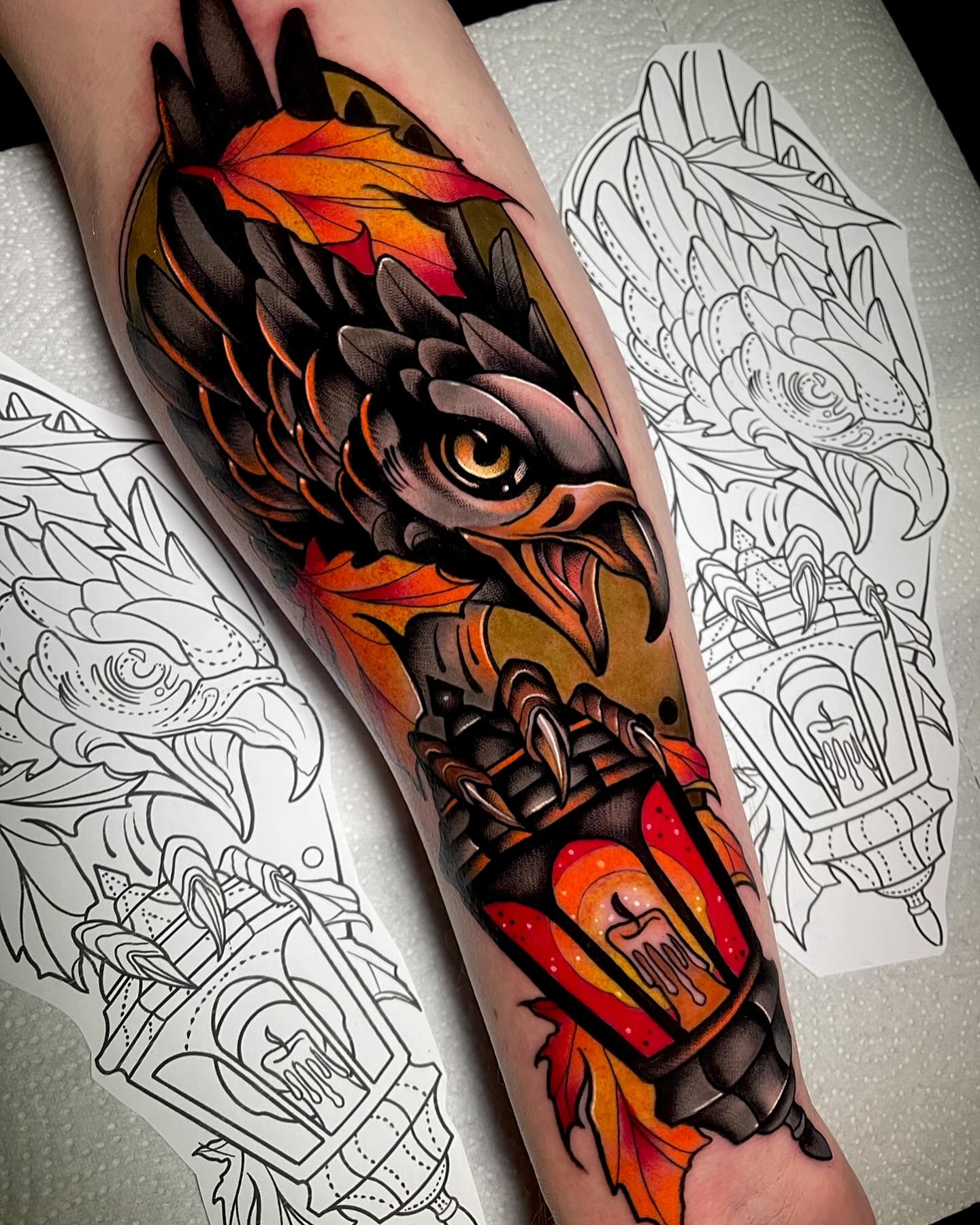 colorful neo traditional tattoos by whistlertattoos