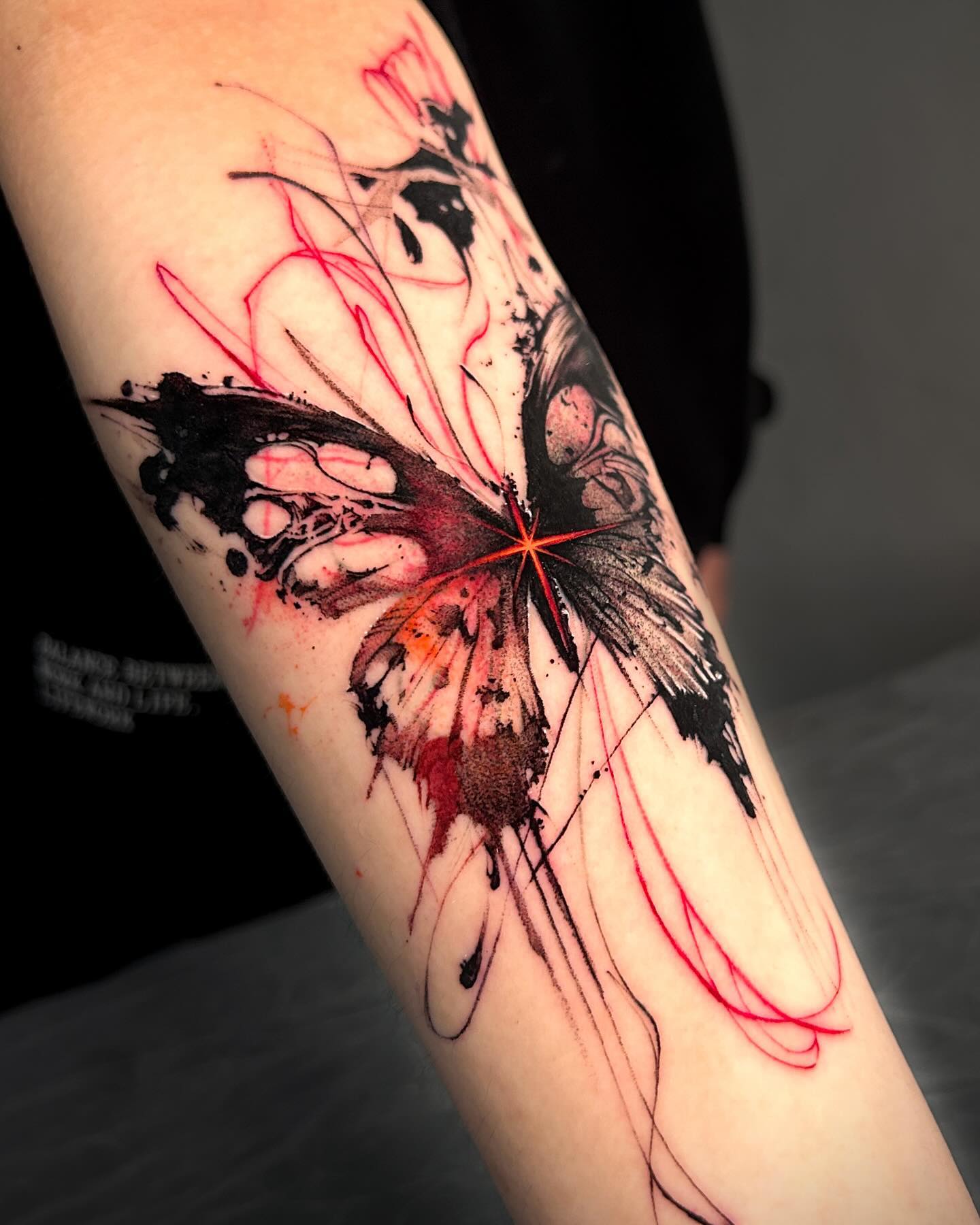 watercolor butterfly tattoo by vuia ink