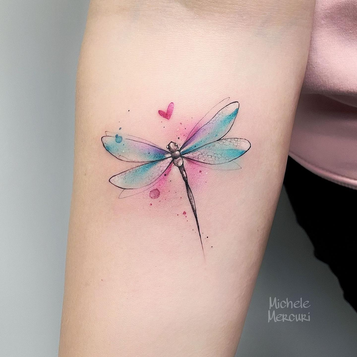 watercolor dragonfly design by mercuri michele