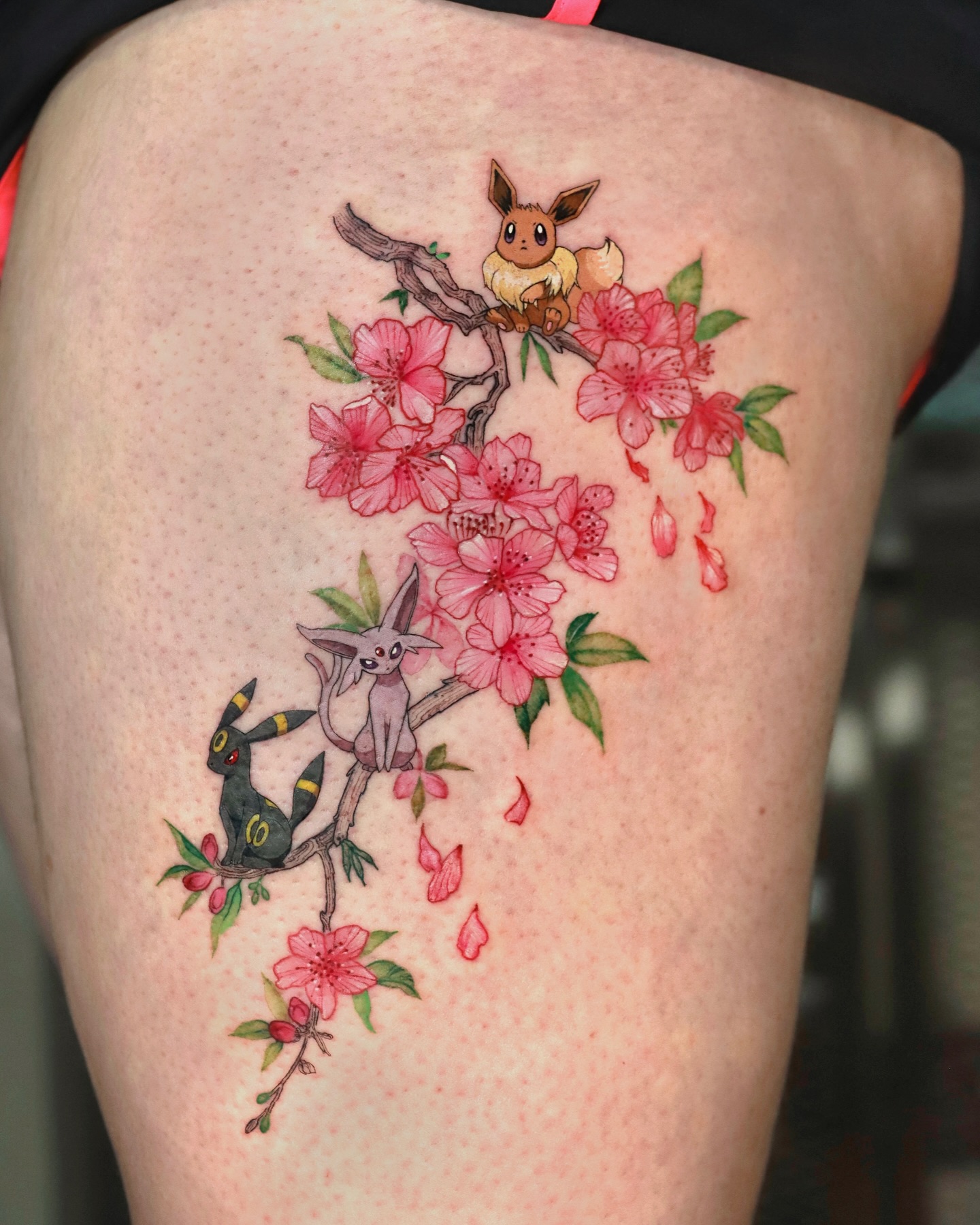 watercolor thigh design by chaewha ink
