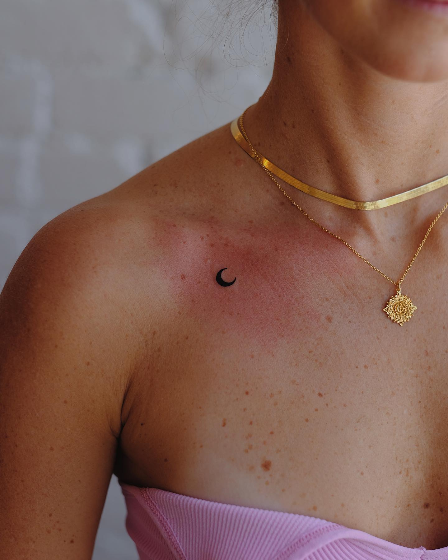 Minimalistic collarbone tattoo by chloejanetattoos