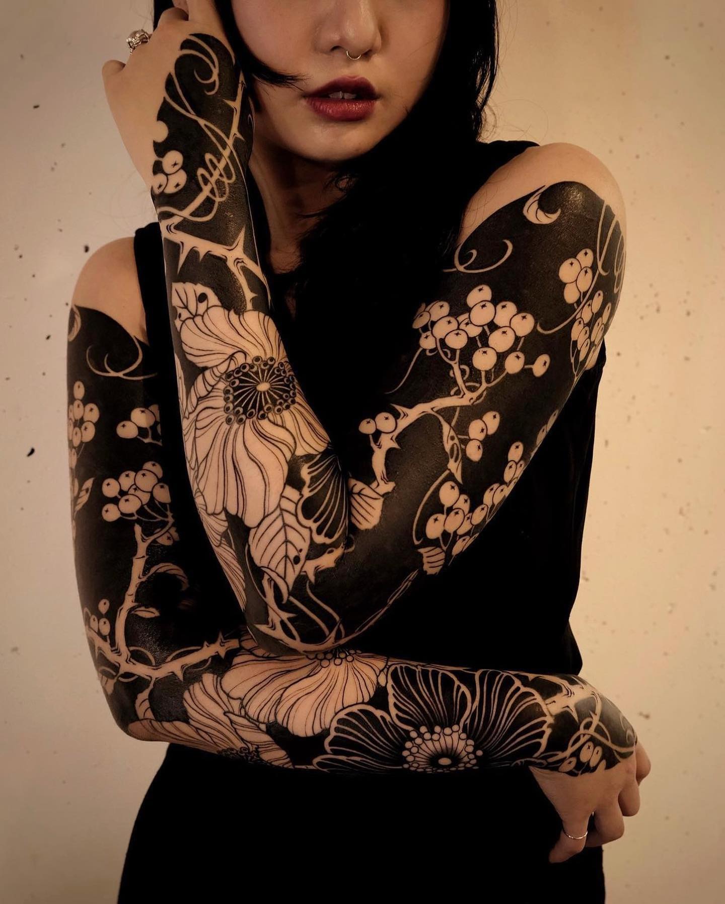 black and grey tattoo for women by japanese.ink