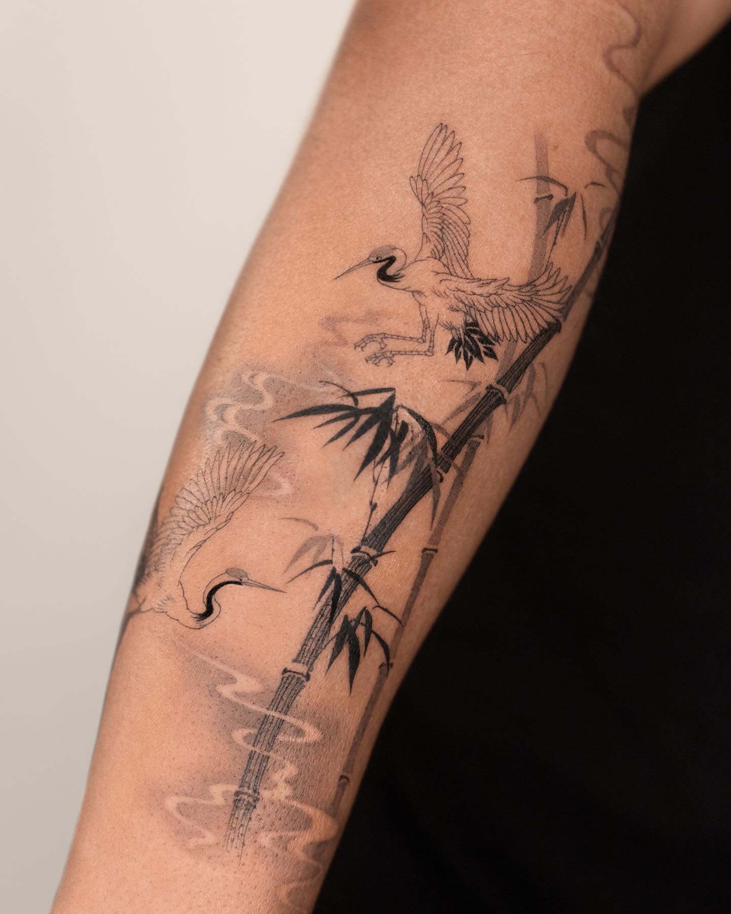 black and white bamboo tattoo by dahan.orient