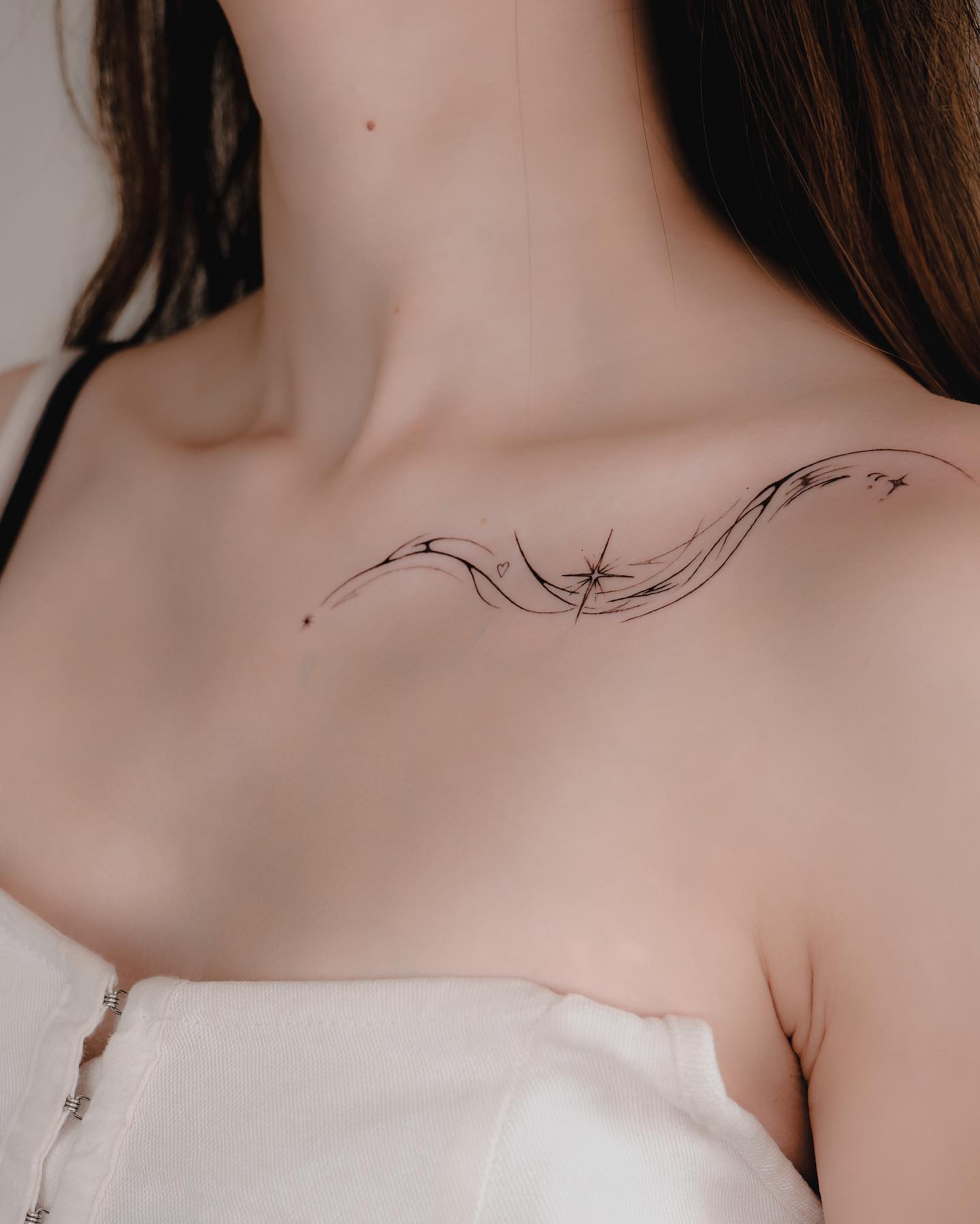 collarbone tattoos by anna.tattoo.w