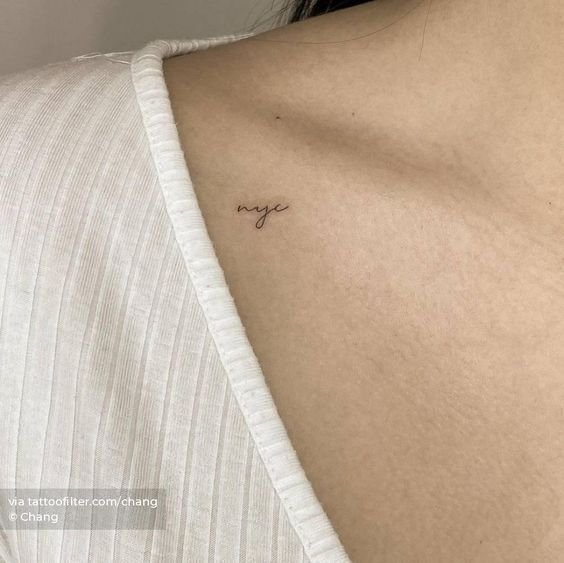 Collarbone alphabet tattoos