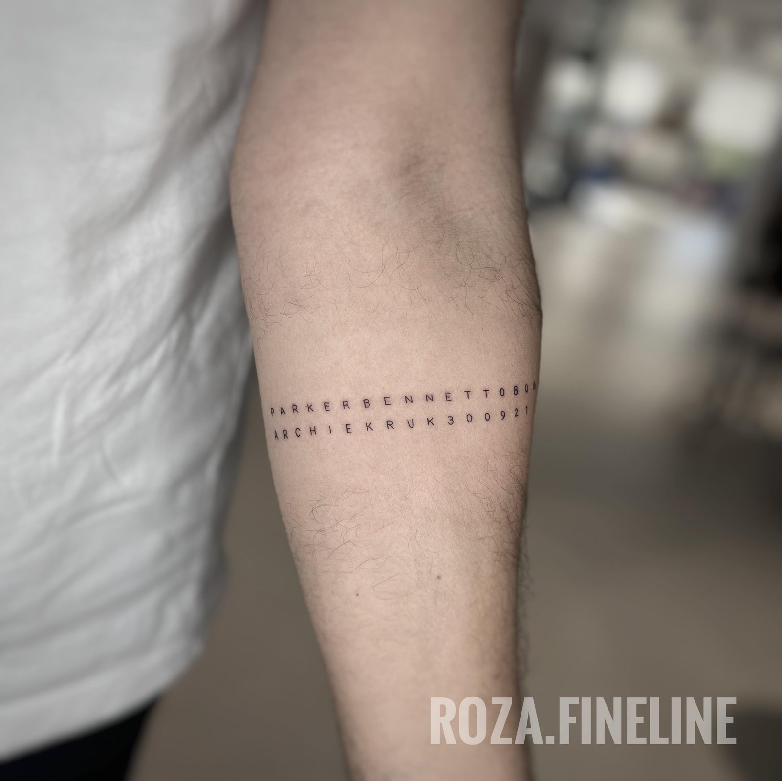 Fineline alphabet tattoo by roza.fineline