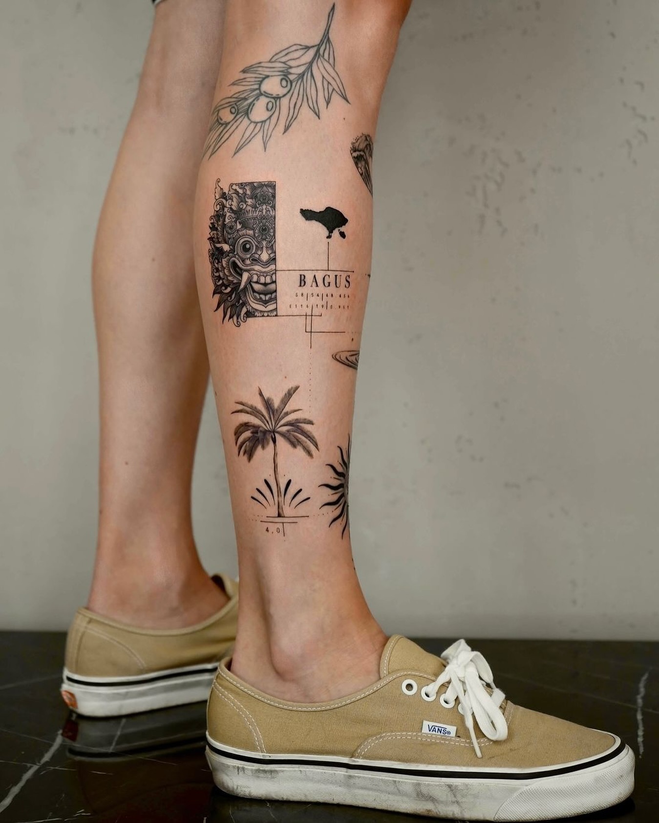 Leg tattoo design by