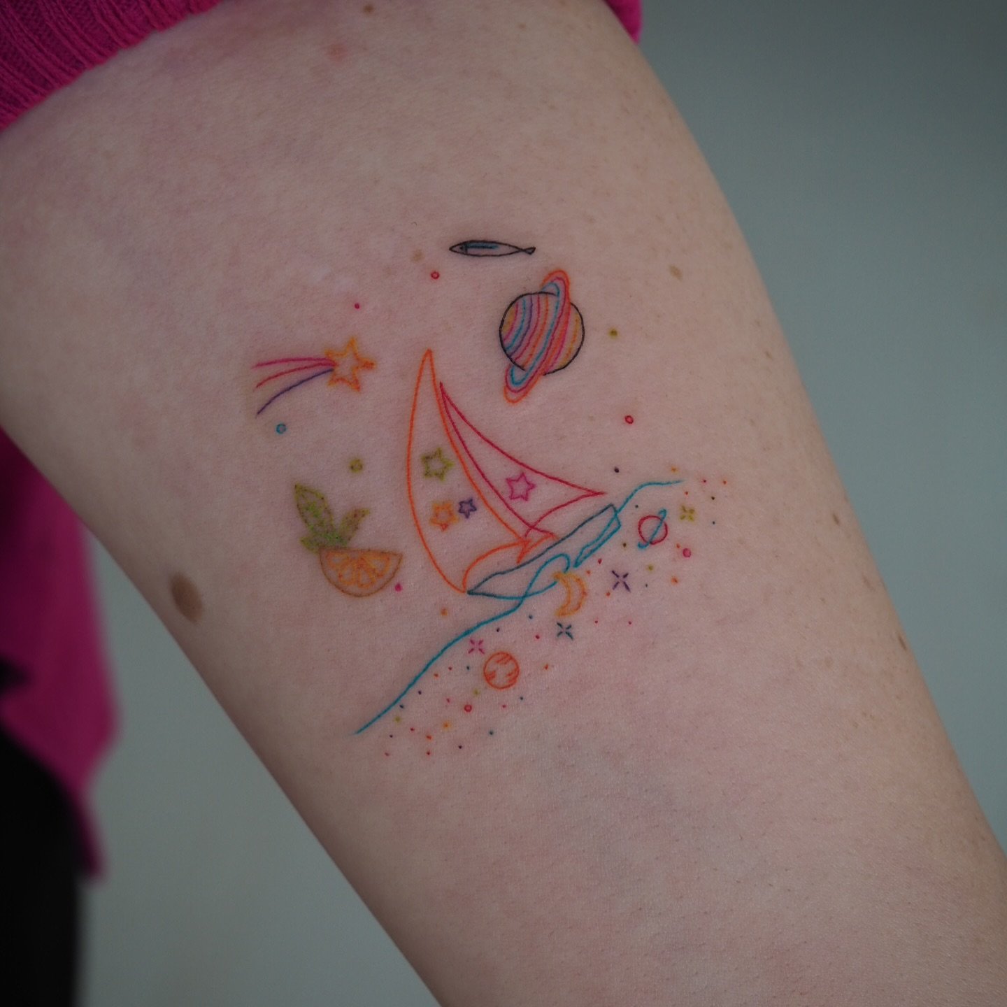 Minimal watercolor tattoos by erenkozan