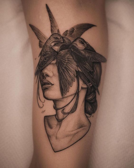 Portrait tattoo for women