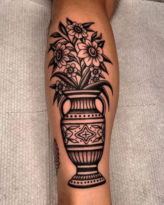 Traditional vase tattoos