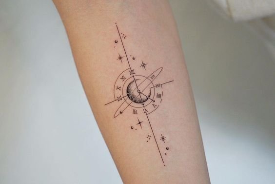 Unique design clock tattooss