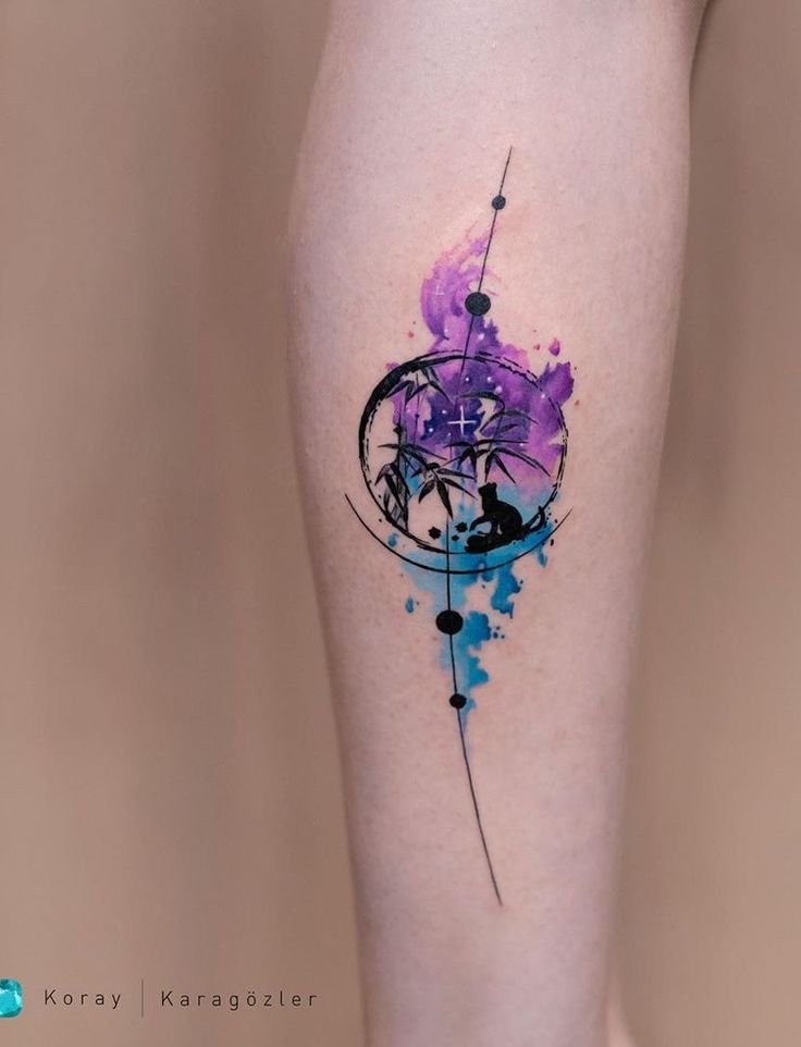 cute geometric watercolor tattoos