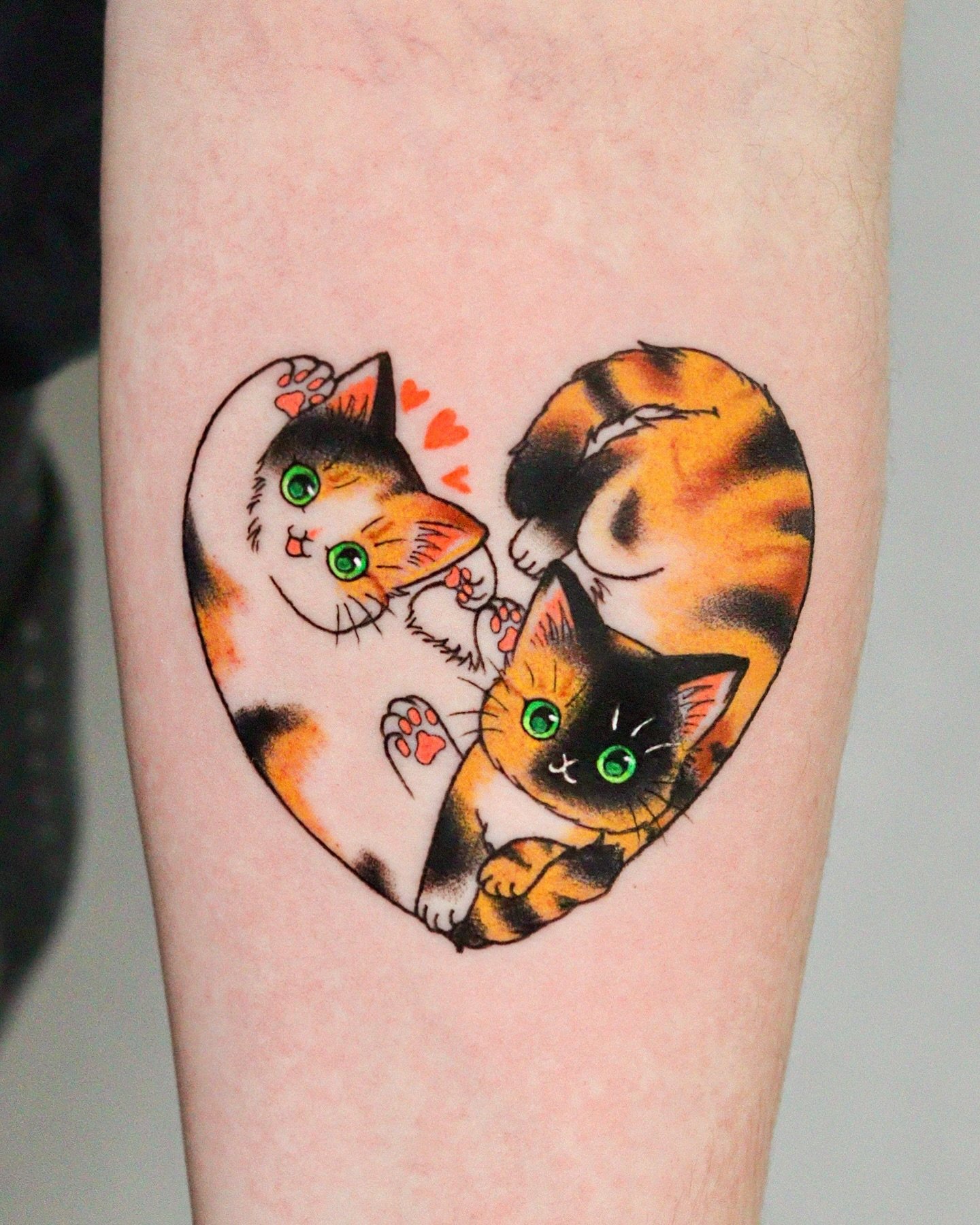 watercolor cat tattoos by loveyoon.too