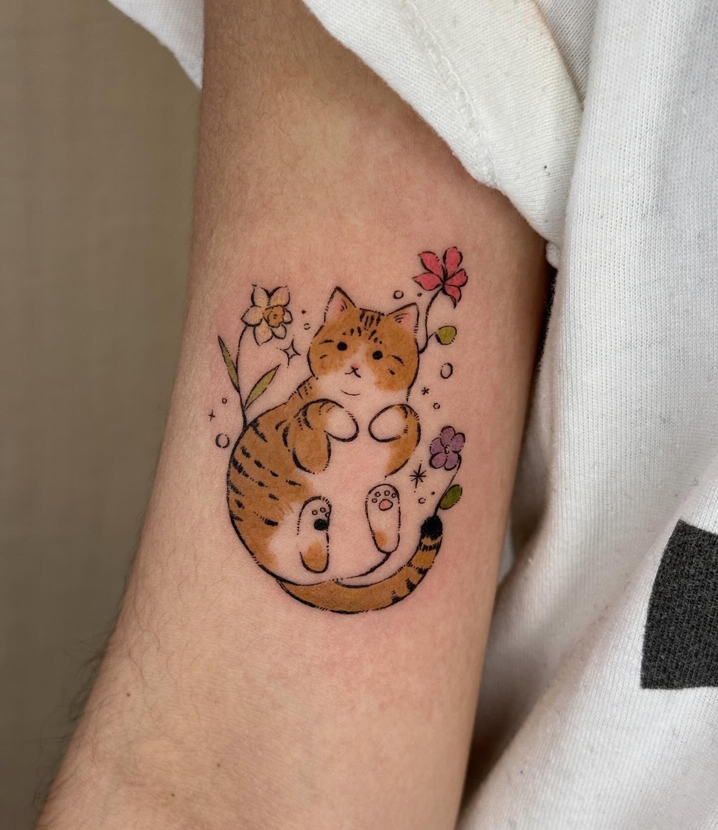 watercolor cat tattoos by tinybaki