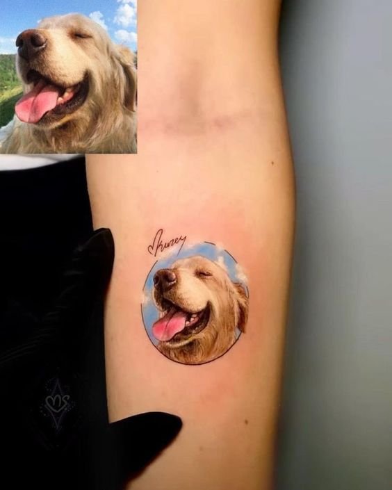 watercolor dog portrait tattoos