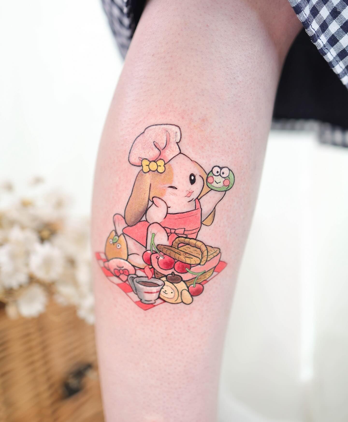 Fineline rabbit tattoo design by kiera tattoo