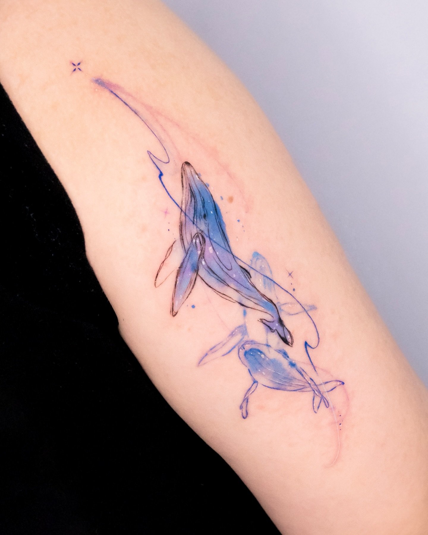 Blue whale tattoo by hyangcho tattoo