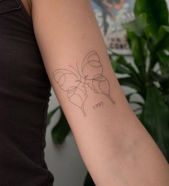 Minimalist Geometric Butterfly tattoos