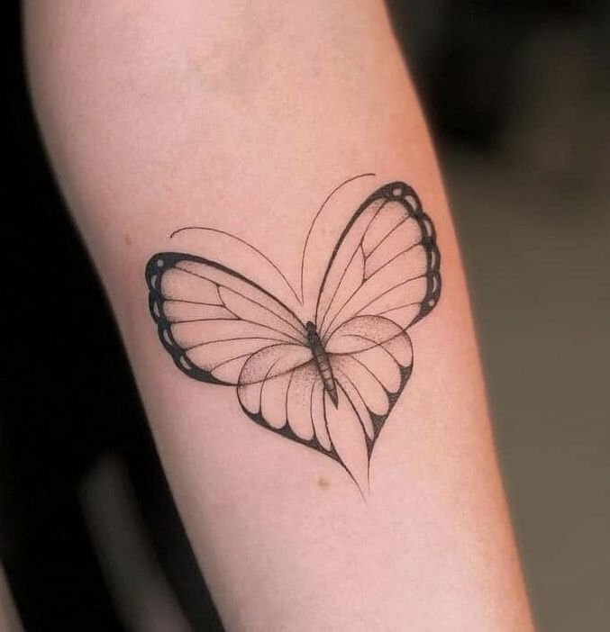 Minimalist Geometric Butterfly tattooss