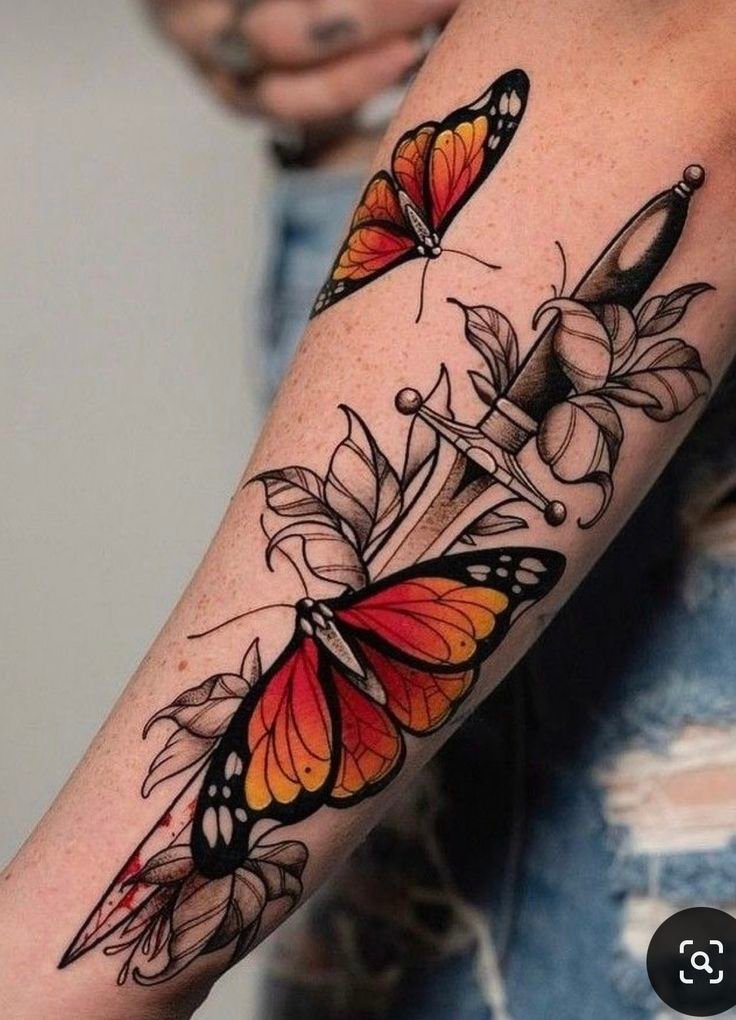 Neo traditional butterfly tattoo ideas