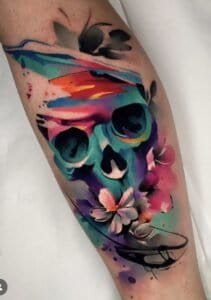 Watercolor Skull Tattoos 1